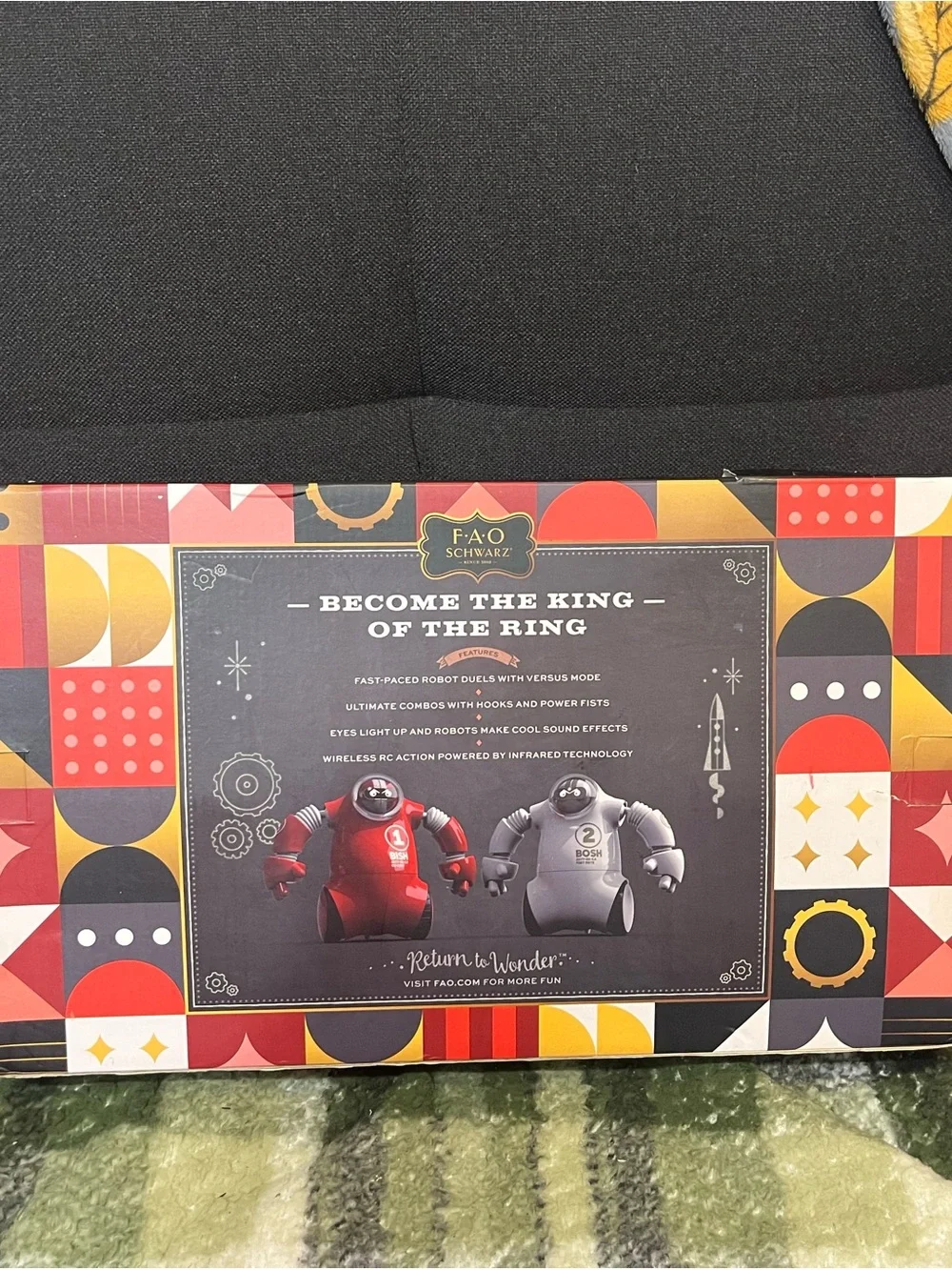 FAO Schwarz Robo Rage RC Robot Boxer Set - Red & White with Gold Details
